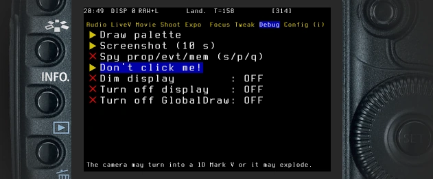 Camera debug