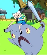 Shark fighting Finn