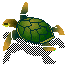 Green swimming turtle