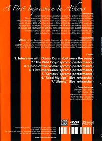 Duran Duran - A First Impression In Athens wikipedia in greece DVD 2