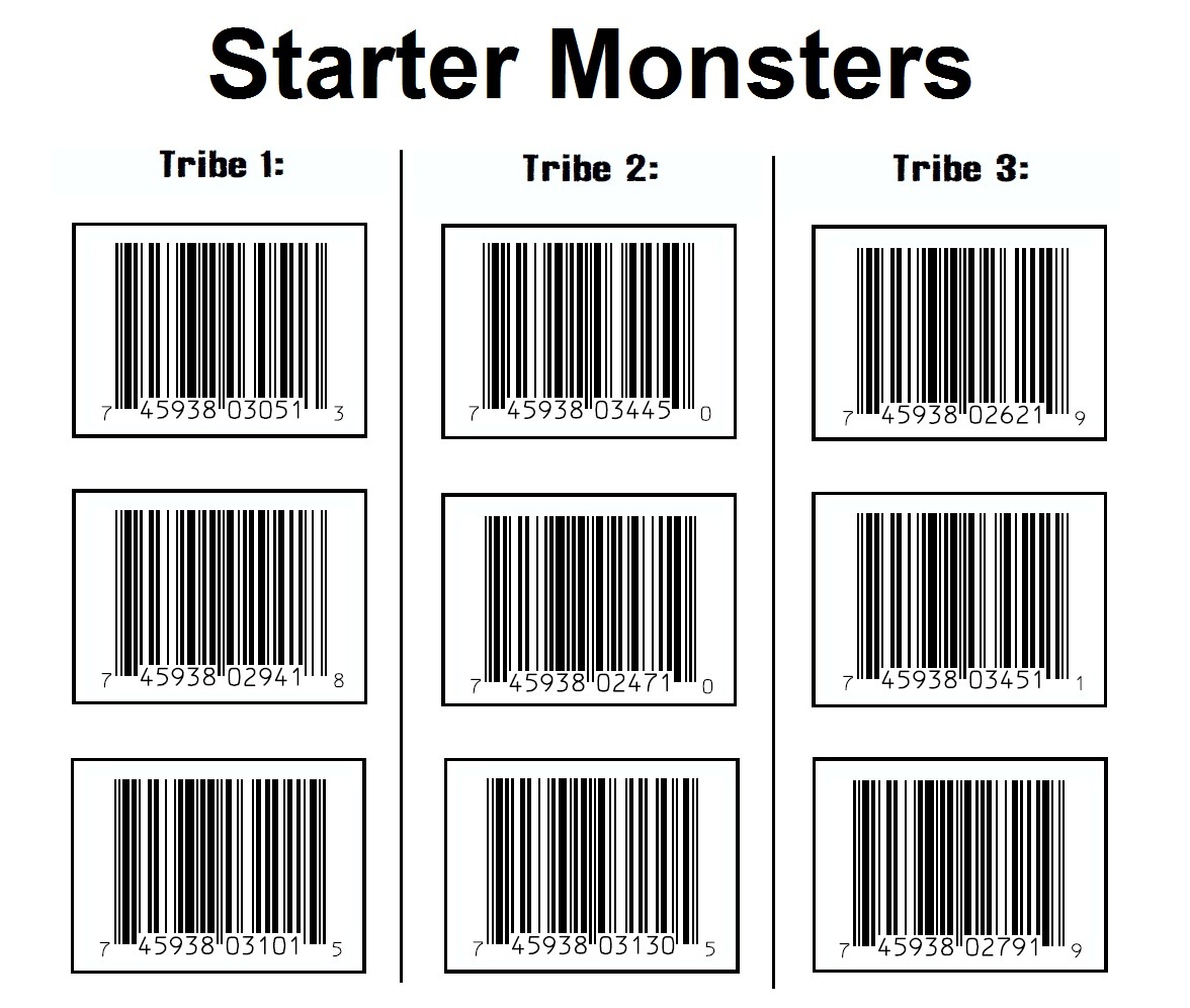 scannerz monsters barcodes