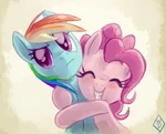 71131 - artist-whitediamonds cute hugging Pinkie Pie Rainbow Dash