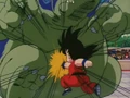 Goku punches Giran