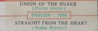 Union of the Snake duran duran wikipedia Straight from the Heart - Malaysia JBRE E-1095