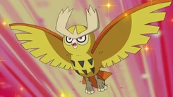 EP654 Noctowl saliendo de su pokeball