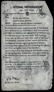 Memorandum (Patrick Napier)