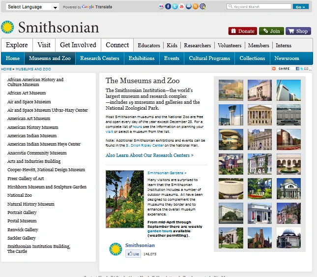 Smithsonian homepage
