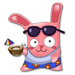 Freezer Bunny beach sticker