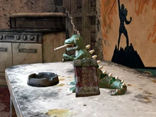 Smoking dino toy