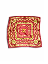 Chanel red scarf