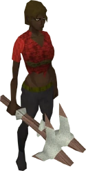 Sacred clay pickaxe equipped