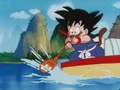 Goku paddling Oolong