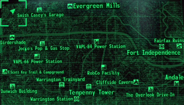 Fallout 3 Данвич Билдинг Карта