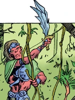 Massassi cutting lianas