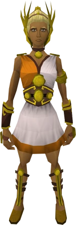 Gold athlete's outfit equipped