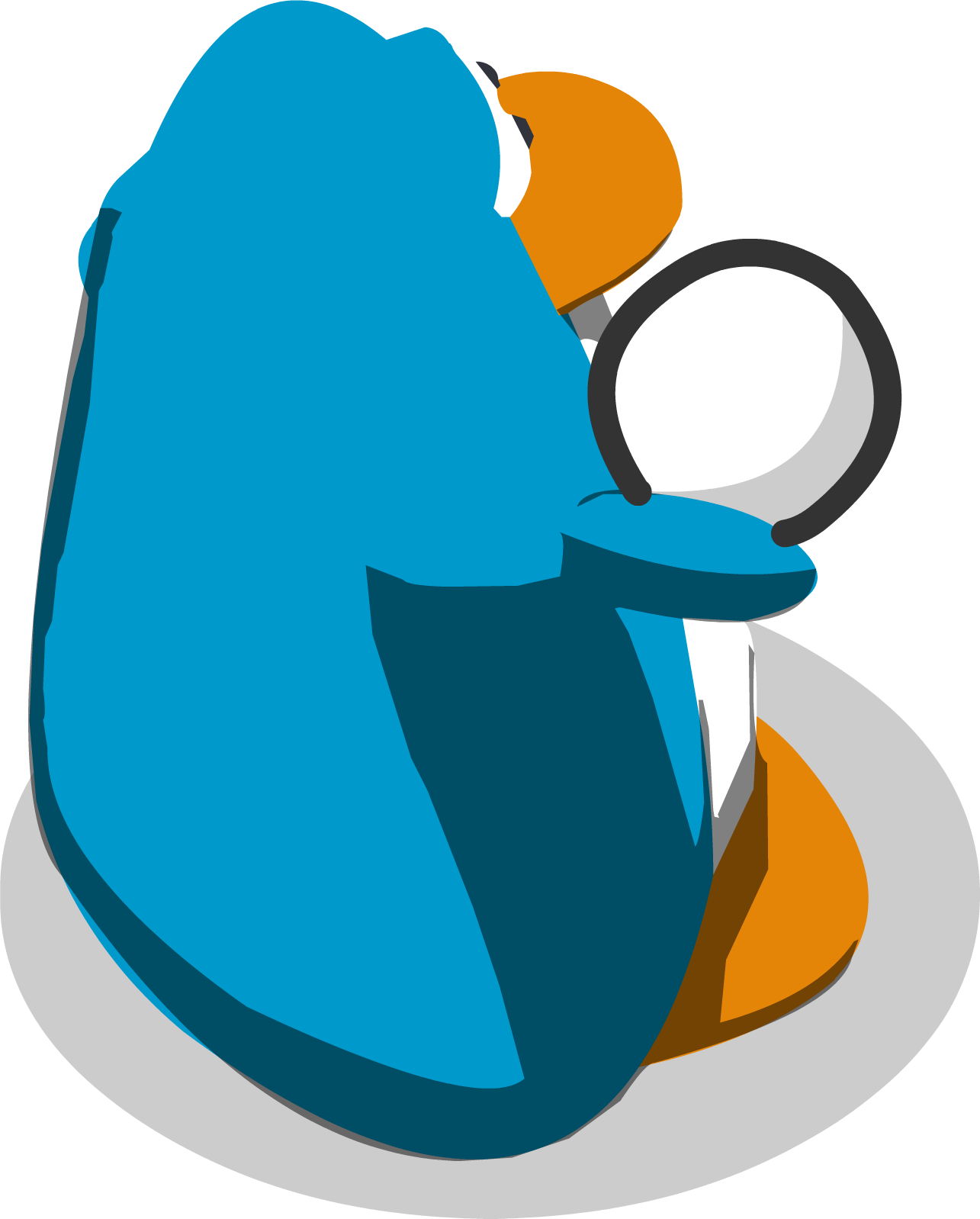 Penguin throwing snowball