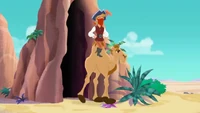 Captain Flynn riding Camele