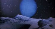 Painting of Neptune as seen from Triton