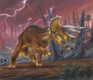 Triceratops With Lightening