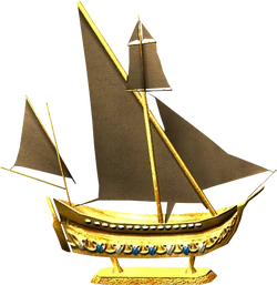 Golden ship model