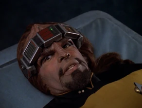 Worf in sickbay, 2370