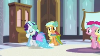 Rarity off to fix dress S2E25