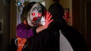 Halloweird-Rory wearing the mask