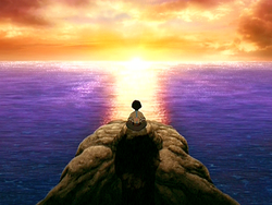 Aang meditating during the summer solstice