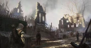 War-torn New York district concept