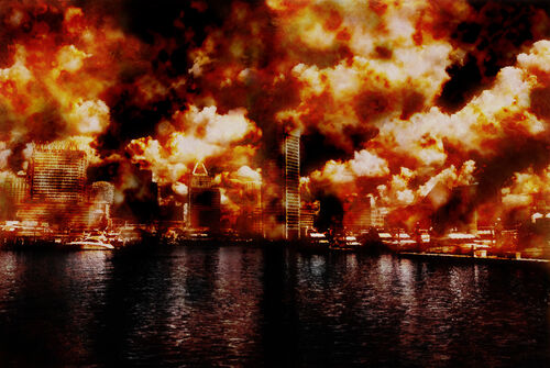 andiamburdenedwithgloriousfeels:  fedoraaura:  ernbarassing:  dragonuts:  Everyone on tumblr should live in one big city     I’m on mobile and it won’t load but I’m guessing its a picture of a city burning  You guess right.