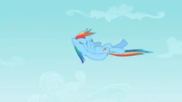Rainbow Dash doing a backstroke in midair S2E07