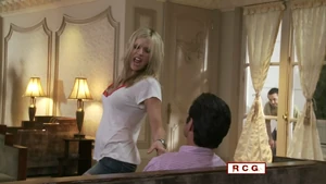 Dee dancing for the rich guy