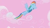 Rainbow Dash soaring in the sky S1E11