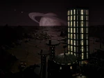 Sternenbasis 11 in der Nacht