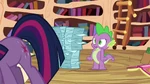 Spike tries to calm Twilight down S3E01