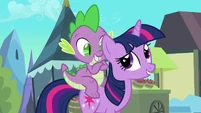 Spike is happy he gets to go with Twilight S3E2
