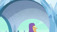 Applejack waving Rainbow Dash away S3E2