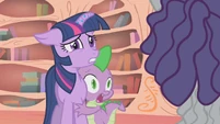Twilight and Spike shocked at Hairity's appearance S1E09