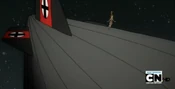 Tweety Carrying Young Granny over the war blimp