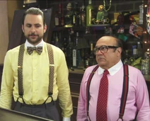 Frank with his illiterate protege