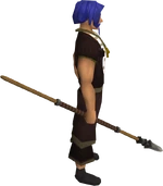Iron spear equipped
