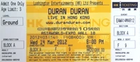 AsiaWorld-Expo Hall 10, Chek Lap Kok, Hong Kong.wikipedia ticket stub duran duran