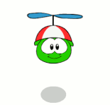 Green Puffle flying