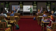 Sims at a lecture