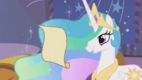 Princess Celestia reads Twilight's letter S01E12