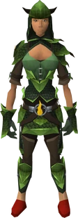 Green d'hide blessed set equipped (female)