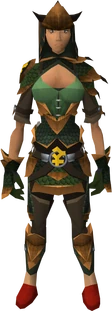 Full dyed brown blessed d'hide set equipped (female)