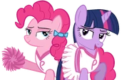 Pinkie Pie and Twilight Sparkle as cheerleader.