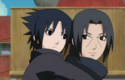 Itachi e Sasuke quando jovens