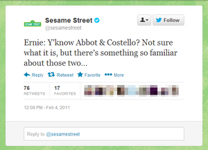 Ernie tweet Abbott and Costello